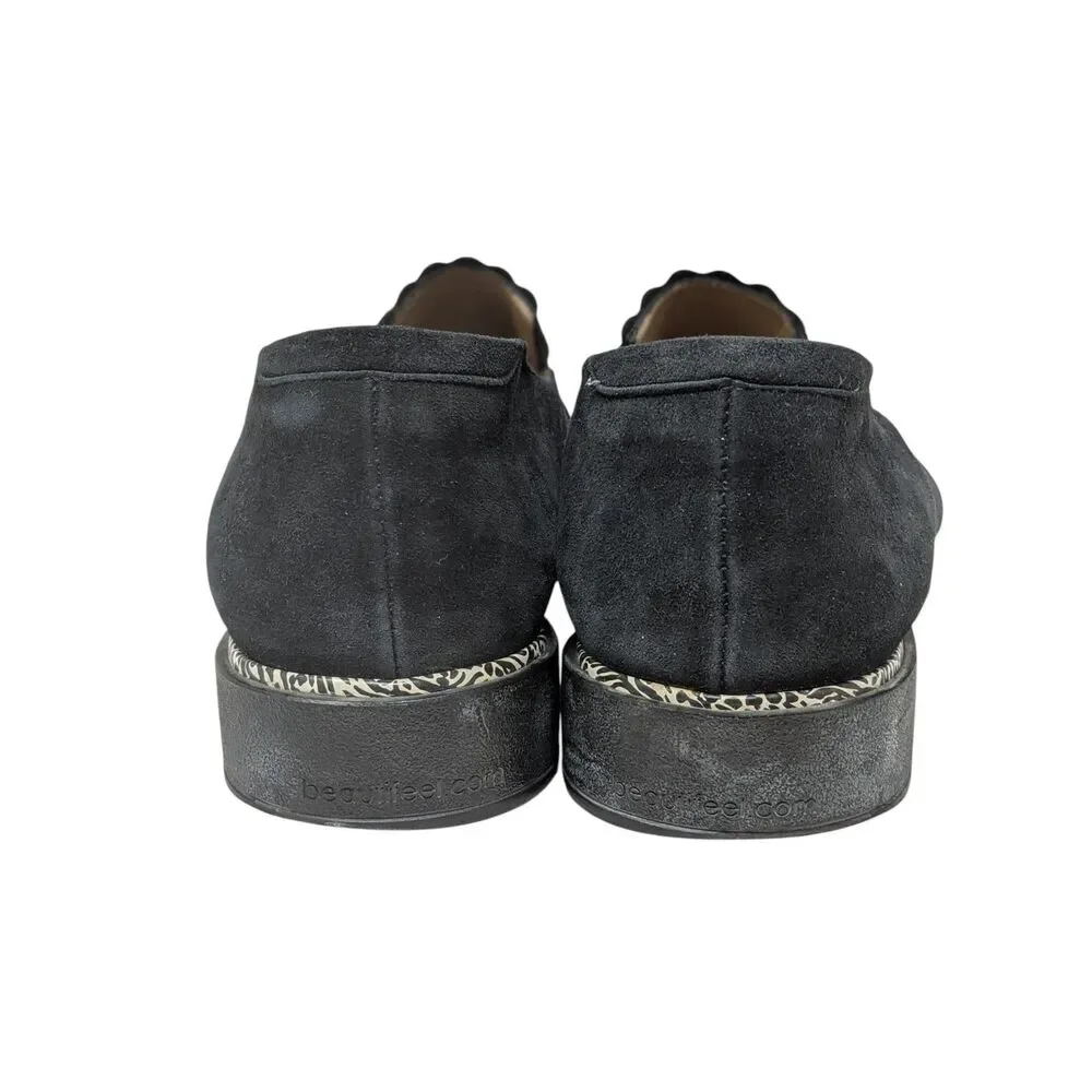 Beautifeel Issey Black Leather Side Zip Casual Loafers Shoes Womens 9